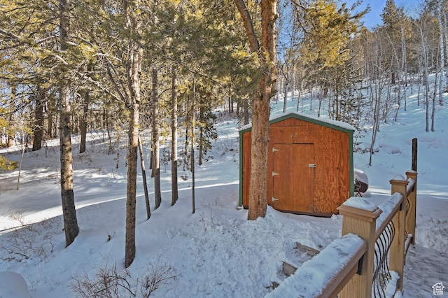 51 Aspen Loop 51&52, Oakley, UT 84055 - yard layered in snow featuring a storage shed