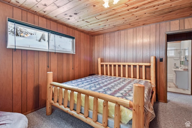 51 Aspen Loop 51&52, Oakley, UT 84055 - bedroom with carpet floors, wood ceiling, and wood walls