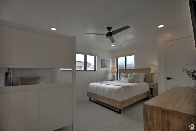 585 N Amber Ln, Garden City, UT 84028 - carpeted bedroom featuring ceiling fan