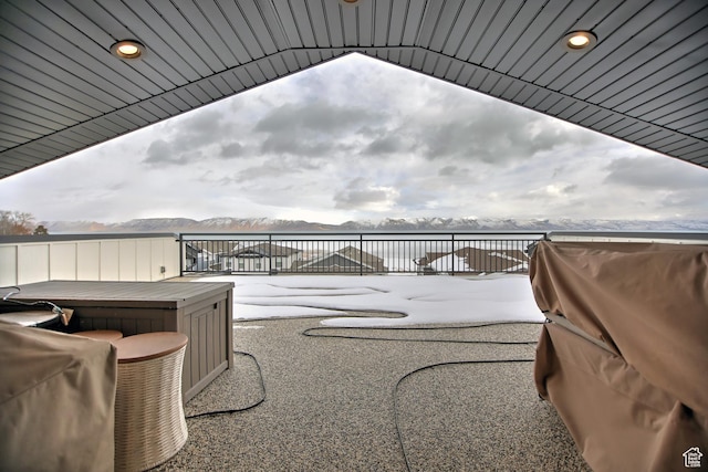 585 N Amber Ln, Garden City, UT 84028 - view of patio featuring a mountain view