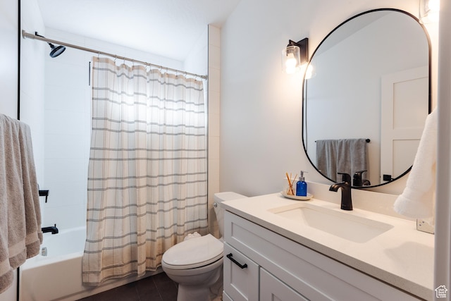 3305 W 2610 S, Hurricane, UT 84737 - bathroom featuring toilet, shower / tub combo with curtain, and vanity