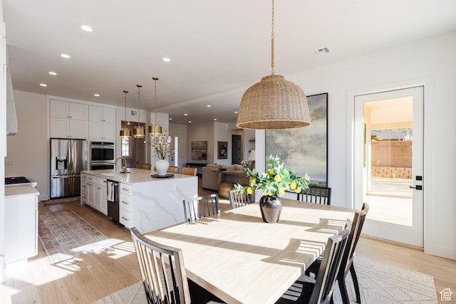 3305 W 2610 S, Hurricane, UT 84737 - dining area with recessed lighting, light wood finished floors, and visible vents