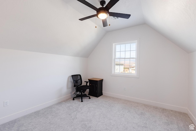 3305 W 2610 S, Hurricane, UT 84737 - additional living space featuring a ceiling fan, baseboards, lofted ceiling, and carpet floors