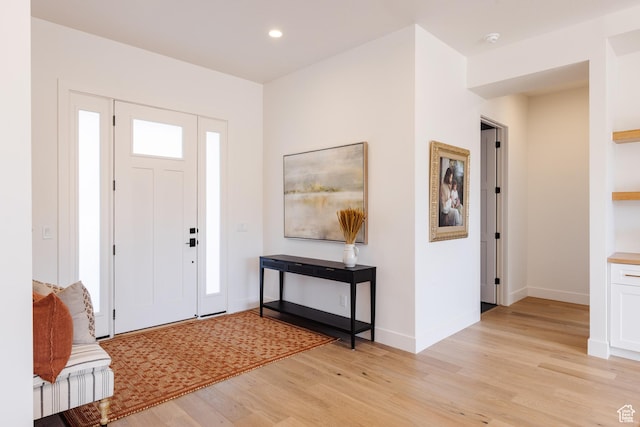 3305 W 2610 S, Hurricane, UT 84737 - foyer entrance with baseboards, light wood-style floors, and recessed lighting