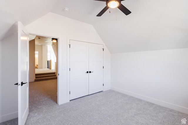 3305 W 2610 S, Hurricane, UT 84737 - additional living space with a ceiling fan, carpet floors, and vaulted ceiling