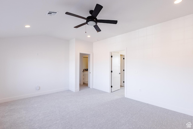 3305 W 2610 S, Hurricane, UT 84737 - unfurnished bedroom with visible vents, baseboards, ceiling fan, light colored carpet, and recessed lighting