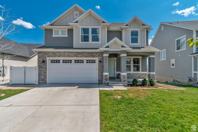 835 W Spring Dew Ln, Lehi, UT 84043 - craftsman-style home featuring board and batten siding, stone siding, driveway, and an attached garage