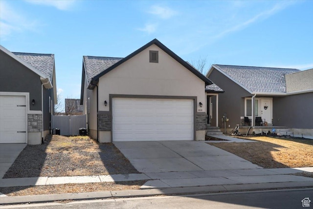 ranch-style house featuring a garage