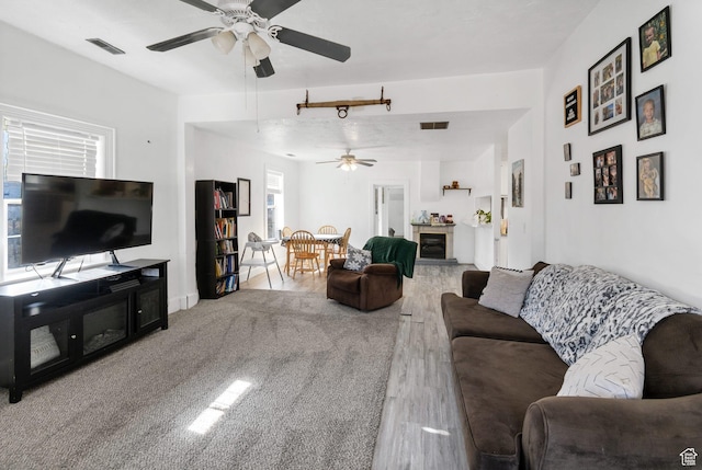 60 S 100 W, Monroe, UT 84754 - living room with hardwood / wood-style floors and ceiling fan
