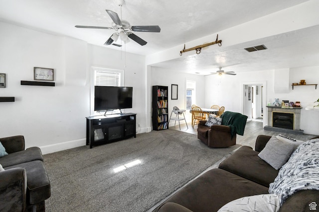 60 S 100 W, Monroe, UT 84754 - living area with ceiling fan and carpet floors