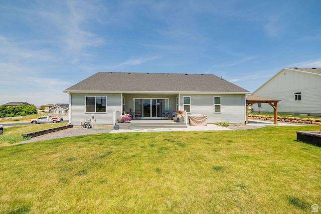 638 E Canyon Rim Rd N, Smithfield, UT 84335 - rear view of property with a patio area, a gazebo, and a lawn