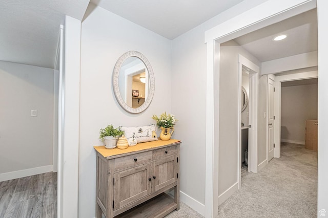 638 E Canyon Rim Rd N, Smithfield, UT 84335 - hall featuring light colored carpet