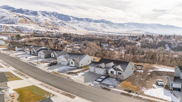 638 E Canyon Rim Rd N, Smithfield, UT 84335 - snowy aerial view featuring a mountain view