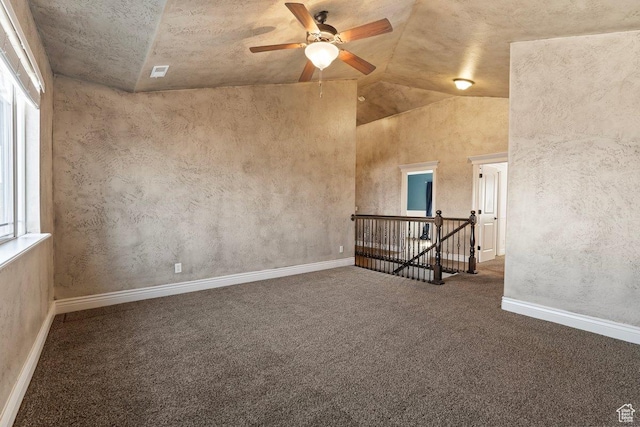 2493 S Aster Way, Saratoga Springs, UT 84045 - carpeted empty room with vaulted ceiling, visible vents, a wealth of natural light, and baseboards