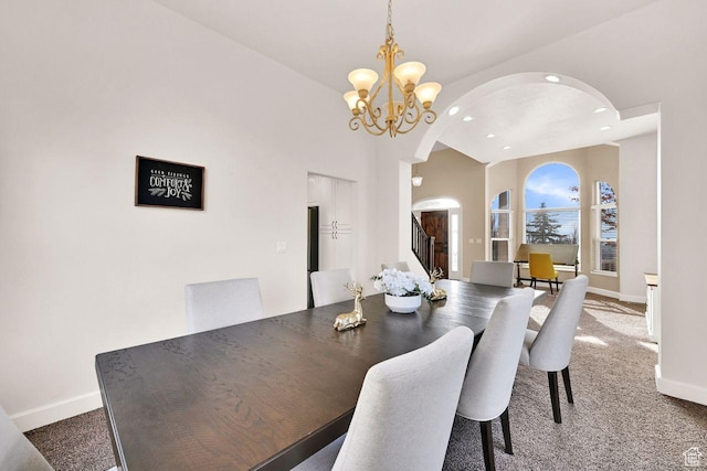 582 W 3900 N, Pleasant View, UT 84414 - carpeted dining area with an inviting chandelier