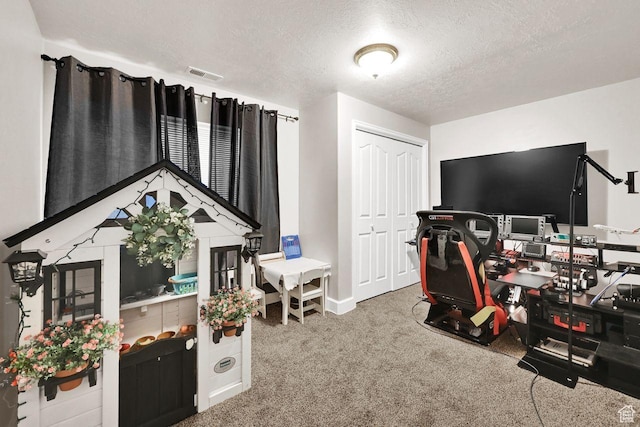 582 W 3900 N, Pleasant View, UT 84414 - carpeted home office with a textured ceiling