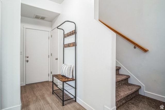foyer entrance featuring light hardwood / wood-style floors