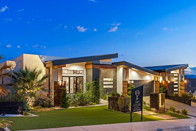 modern home with a yard