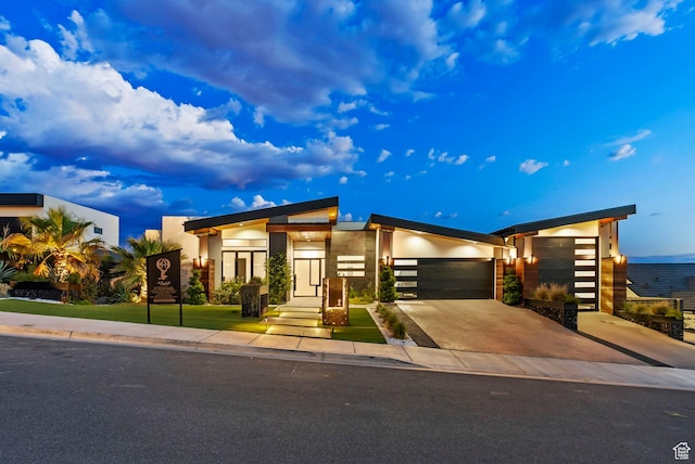 contemporary house with a garage