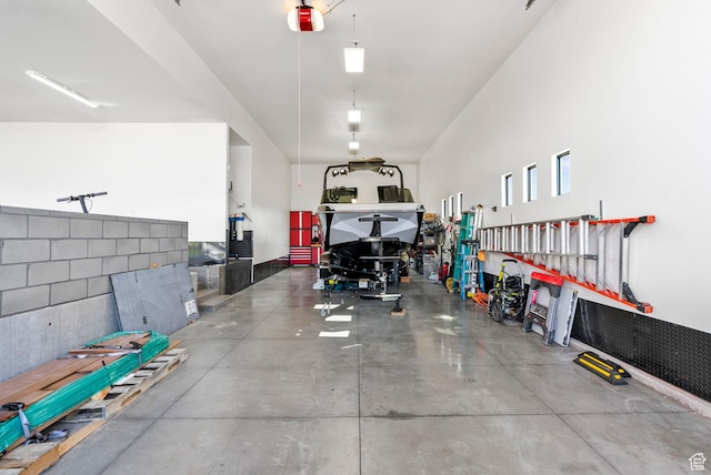 garage featuring a garage door opener