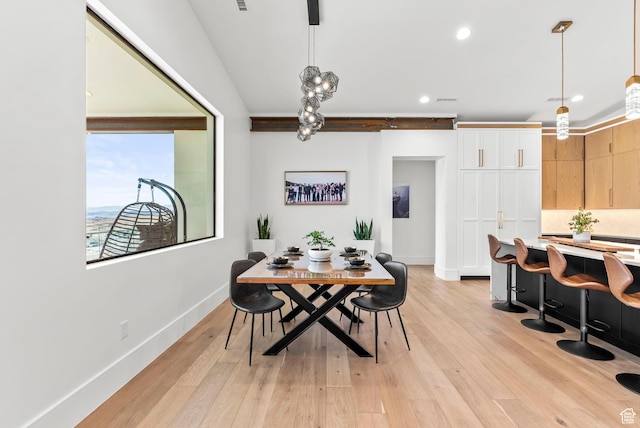dining area featuring light hardwood / wood-style floors