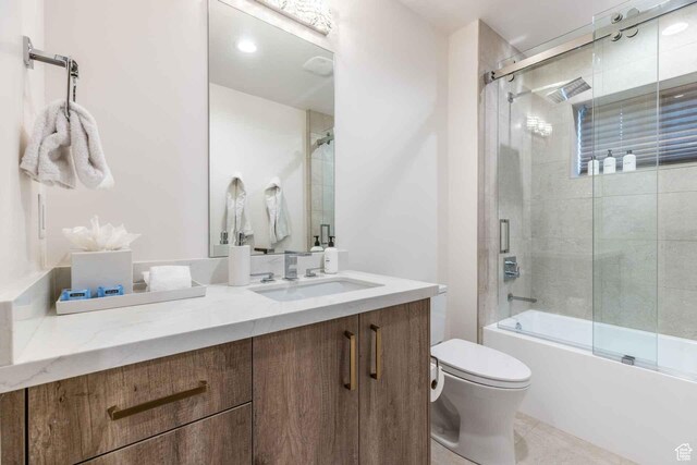 1269 Rothwell Rd, Park City, UT 84060 - full bathroom with shower / bath combination with glass door, vanity, and toilet