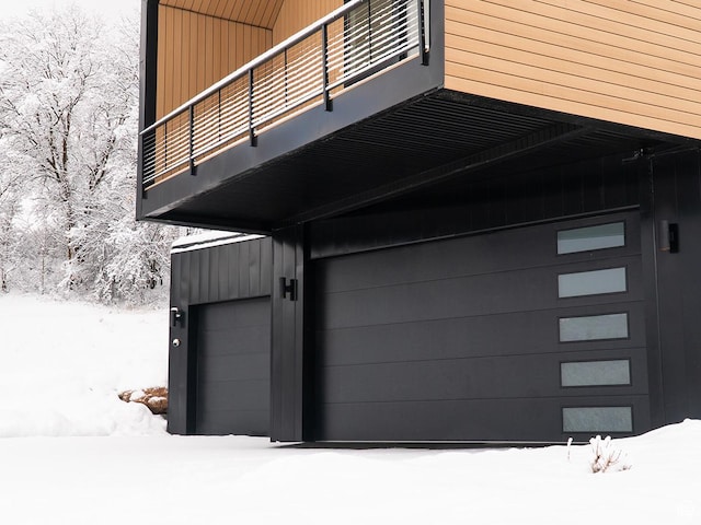 view of snow covered exterior
