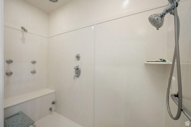 bathroom with a shower