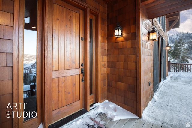 7352 Pine Dr, Park City, UT 84098 - view of snow covered property entrance