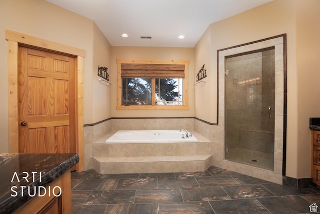 7352 Pine Dr, Park City, UT 84098 - bathroom with separate shower and tub and vanity