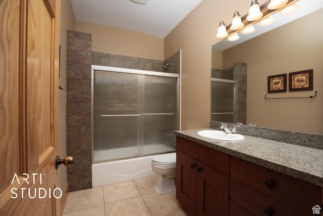 7352 Pine Dr, Park City, UT 84098 - full bathroom featuring tile patterned flooring, vanity, toilet, and enclosed tub / shower combo