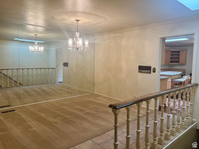 1581 E 6470 S, Murray, UT 84121 - staircase with a chandelier, carpet floors, and crown molding