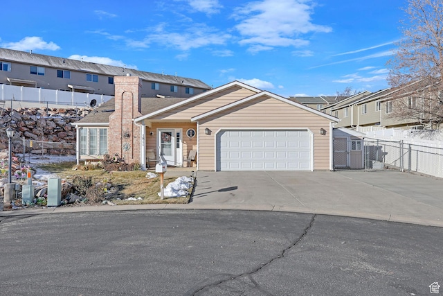 view of front of house with a garage