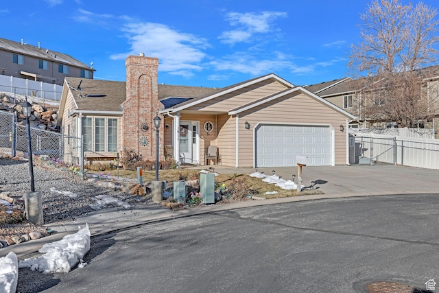 ranch-style house with a garage