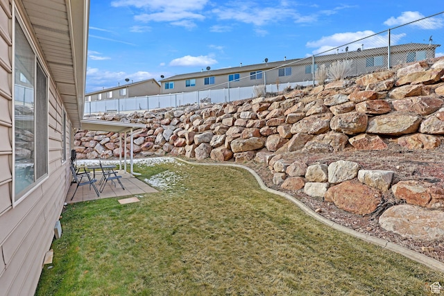 view of yard with a patio area