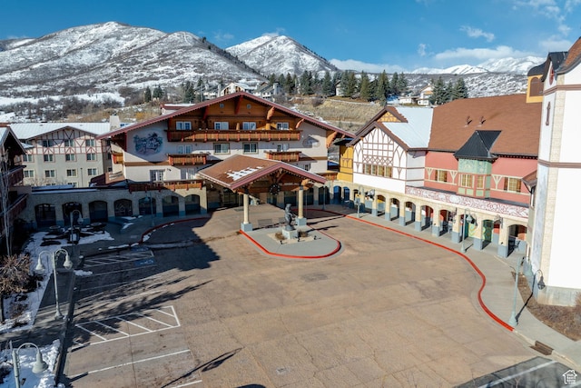 exterior space featuring a mountain view