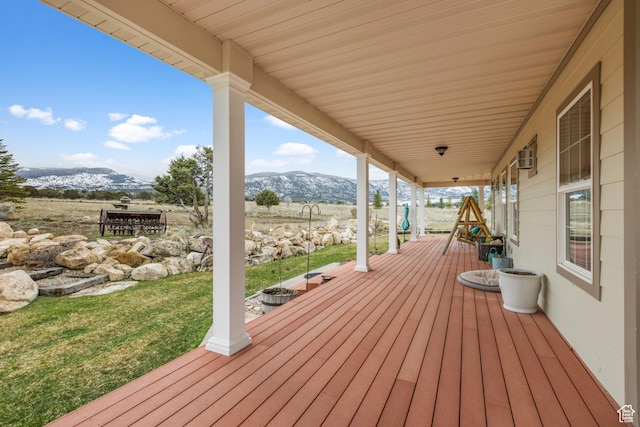 650 E 600 S, Spring City, UT 84662 - wooden terrace with a mountain view and a lawn