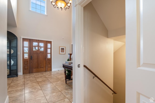 650 E 600 S, Spring City, UT 84662 - entryway featuring a towering ceiling, a chandelier, and arched walkways