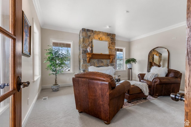 650 E 600 S, Spring City, UT 84662 - living room featuring a healthy amount of sunlight, light colored carpet, and crown molding