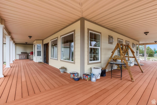 650 E 600 S, Spring City, UT 84662 - wooden terrace featuring area for grilling and covered porch