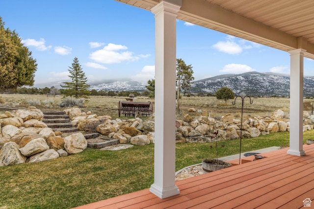 650 E 600 S, Spring City, UT 84662 - wooden deck with a mountain view and a yard