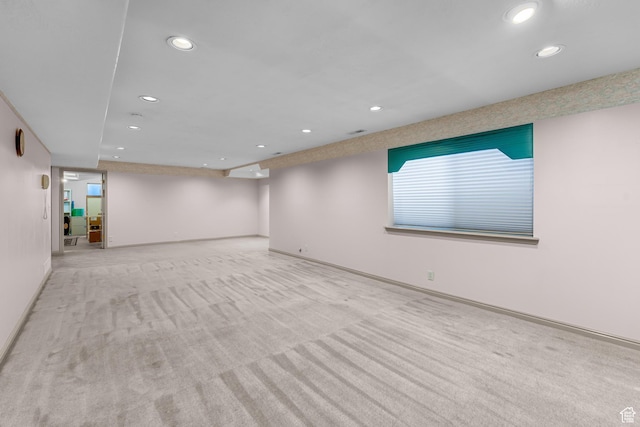 3893 S Bountiful Blvd, Bountiful, UT 84010 - interior space with baseboards, recessed lighting, and light colored carpet