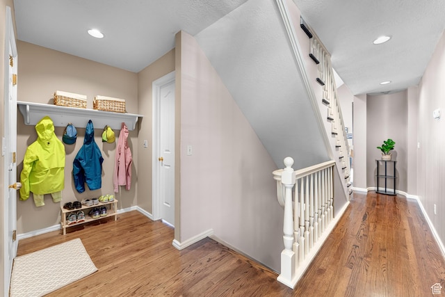 3893 S Bountiful Blvd, Bountiful, UT 84010 - mudroom with recessed lighting, baseboards, and wood finished floors