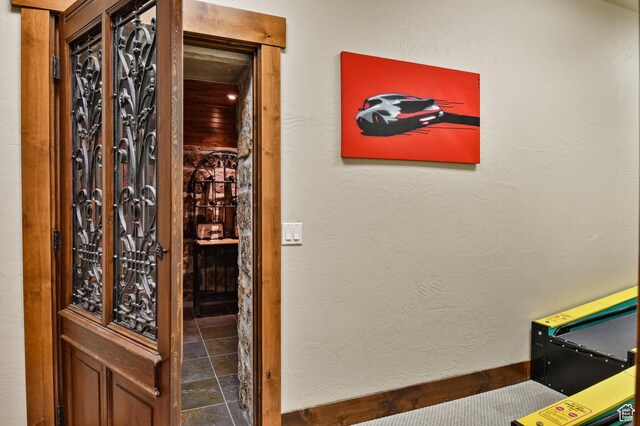 view of wine cellar