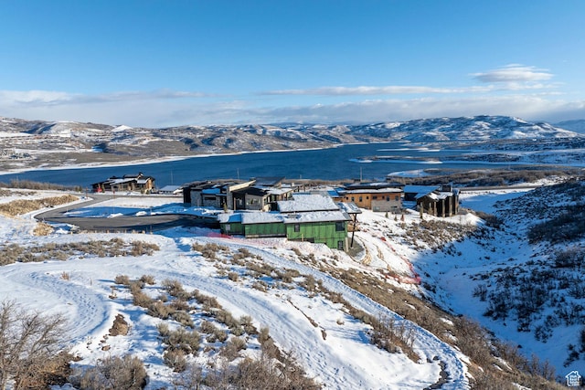1249 W Gemini Ct, Heber City, UT 84032 - snowy aerial view featuring a water and mountain view