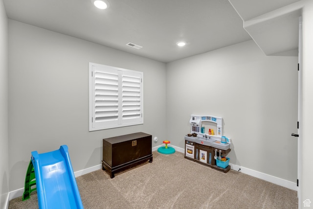 2217 E Emerald Ave, Eagle Mountain, UT 84005 - recreation room with carpet, baseboards, and recessed lighting