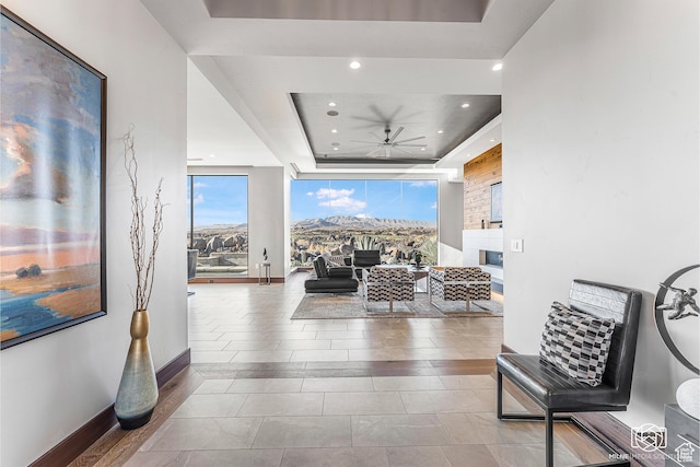2523 N Chaco Trl, St George, UT 84770 - corridor featuring a raised ceiling, recessed lighting, and baseboards
