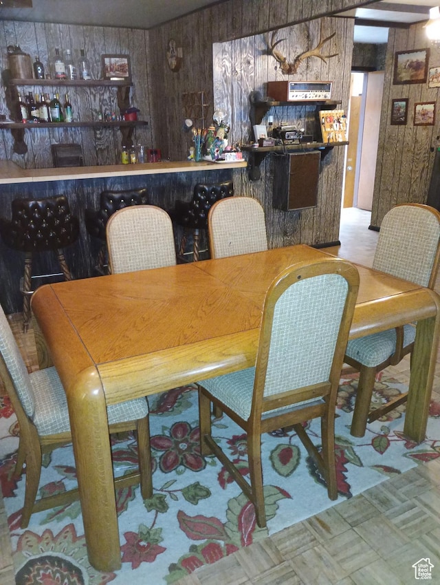 80 S Chipper Ln, Manila, UT 84046 - dining space featuring bar and wooden walls