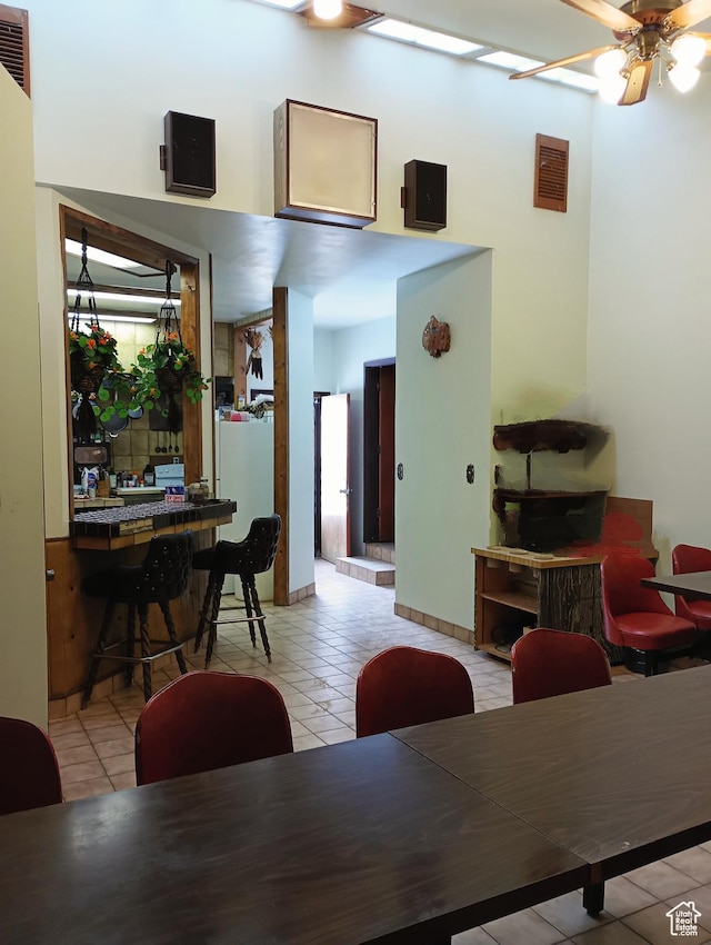 80 S Chipper Ln, Manila, UT 84046 - tiled dining room with ceiling fan