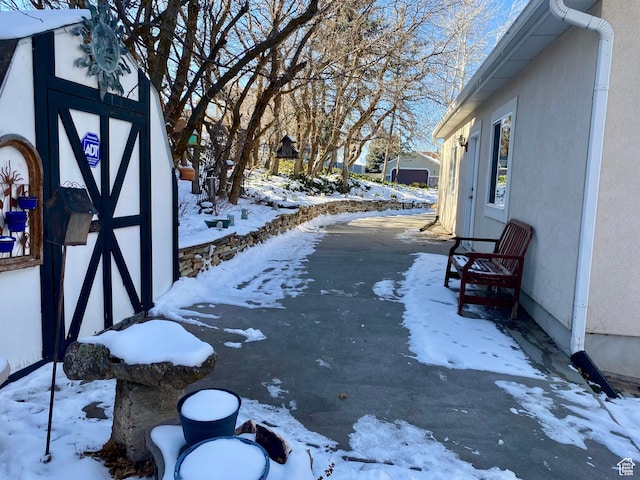 view of snowy yard